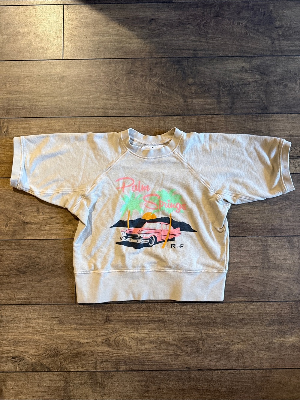 imogene + willie Beige Palm Springs Graphic Sweatshirt with Pink Car